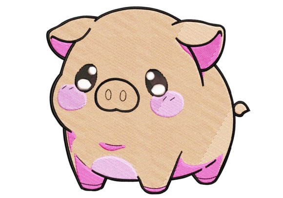 Digitized Cute Piggy Embroidery Delight